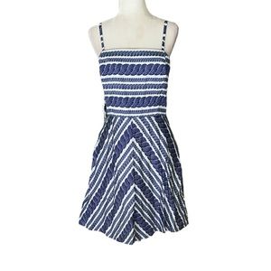 Vineyard Vines Blue & White Nautical Rope Fit & Flare Mini Dress - 10
